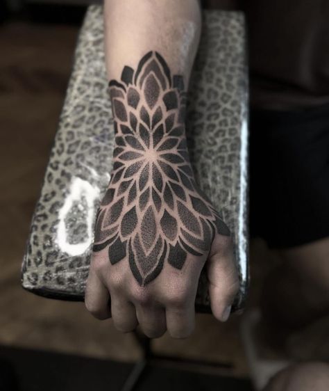 Mandala Hand Tattoo Men, Hand Tattoo Men, Mandala Hand Tattoo, Mandala Hand Tattoos, Dr Woo, Dot Tattoos, Iphone Wallpaper For Guys, Female Artist, Classy Tattoos