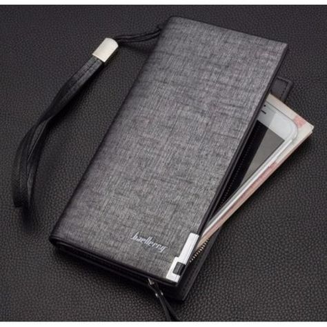 Shop Generic Baellerry Executive Long Leather Wallet - Gray Online | Jumia Ghana Long Wallet Men, Mens Accessories Necklace, Mens Accessories Bracelet, Men Clutch Bag, Man Clutch, Leather Long Wallet, Men's Wallets, Photo Holder, Travel Purse