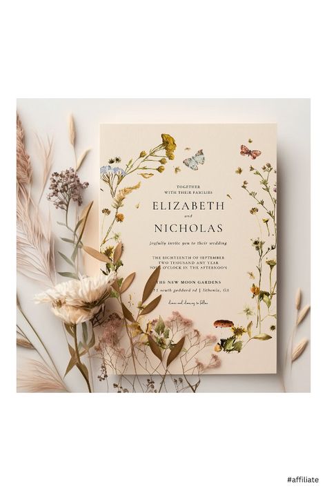 Boho Autumn Wildflower | Botanical Wedding Invitation - tap/click to personalize and buy #Invitation #modern #wedding #invitation, #rustic #elegant Wedding Invitation Rustic, Botanical Wedding Invitation, Boho Autumn, Botanical Wedding Invitations, Modern Wedding Invitation, Moon Garden, Boho Fall, Botanical Wedding, Autumn Wedding