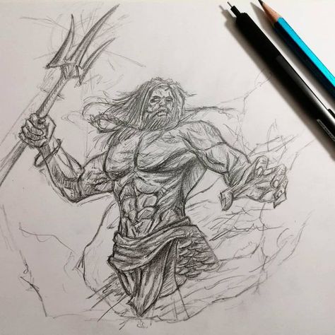 Poseidon Sketch, Poseidon Drawing, Drawing Sketch, Drawing Sketches, I Hope, Sketch, Male Sketch, Humanoid Sketch, Drawings