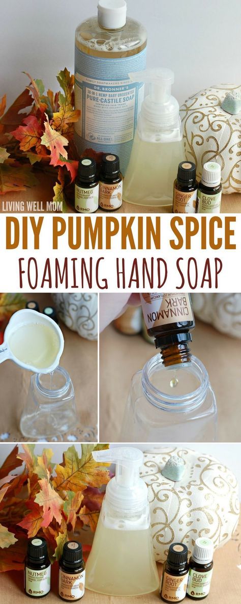 Hand Soap Recipe, Diy Foaming Hand Soap, Diy Pumpkin Spice, Deodorant Recipes, Diy Deodorant, Homemade Soap Recipes, Foaming Hand Soap, Diy Essential Oils, Diy Pumpkin