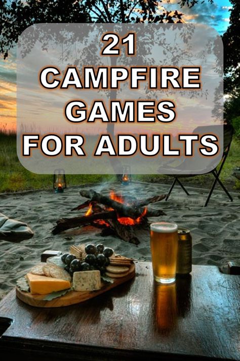 Bonfire Games, Cabin Activities, Camping Games For Adults, Adults Games, Campfire Fun, Campfire Games, Thanksgiving Games For Adults, Cabin Trip, Bloc Party