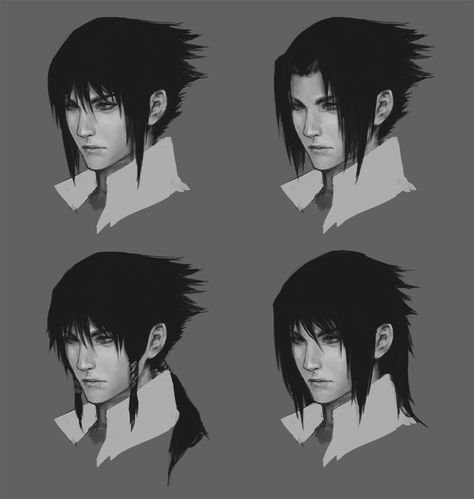 Uchiha Sasuke- Different hair styles Inverted Long Bob Hairstyles, Sasuke Hair, Inverted Long Bob, Sasuke Cosplay, Naruto Shippudden, Bleach Anime Art, Naruto Images, Anime Ninja, Sasuke X Naruto