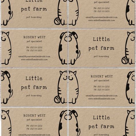 cute dog and cat doodle pet boarding business card - business card Dog Sitting Business, Cute Dog And Cat, Rustic Business Cards, Pet Branding, Pet Sitting Business, How To Cat, Dog Business, Pet Boarding, Cat Doodle