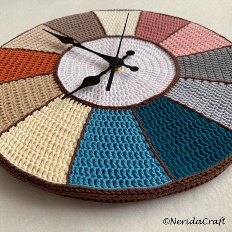 Crochet a Creative Clock … It’s a Clever Work of Art! | KnitHacker Half Double Crochet Decrease, Double Crochet Decrease, Crochet Hack, Crochet Decrease, Art Crochet, Clock Parts, Diy Clock, Crochet Instructions, Hand Art Drawing