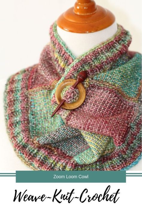 A Fabulous Zoom Loom + Crochet + Knit Project! Zoom Loom Projects Ideas, Pin Loom Weaving Projects Ideas, Zoom Loom Patterns, Pin Loom Patterns, Zoom Loom Projects, Pin Loom Projects, Pin Loom Weaving Projects, Loom Knitting Scarf, Pin Loom Weaving