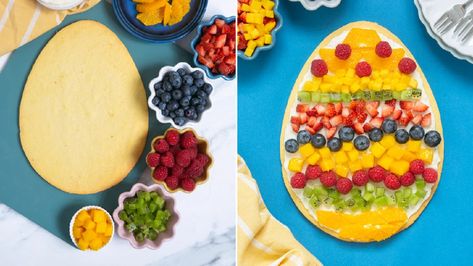 How to make a beautiful Easter egg fruit tart for dessert Magic Chocolate Cake, Egg Fruit, Easter Fruit, Easter Egg Pattern, Mini Pretzels, Pecan Nuts, How To Roast Hazelnuts, Seasonal Treats, Mascarpone Cheese