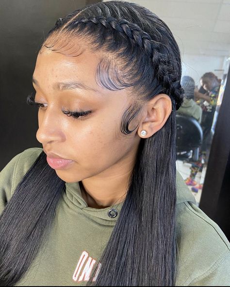 Beauty Journal, Natural Braided Hairstyles, Natural Straight Hair, Straight Weave Hairstyles, Dance Hairstyles, Protective Hairstyles Braids, Frontal Hairstyles, Heatless Hairstyles, Dope Hairstyles