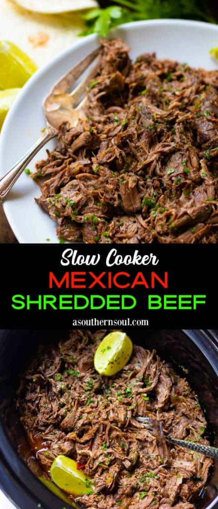 Beef Taco Filling, Pulled Beef Nachos Recipe, Mexican Beef Roast Crock Pot, Shredded Beef Tostada Recipes, Shredded Beef Quesadillas, Beans For Burritos, Mexican Pot Roast, Slow Cooker Mexican Shredded Beef, Crock Pot Mexican