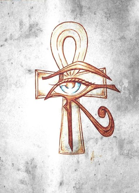 Ankh And Eye Of Horus, Tattoo Therapy, Egyptian Eye Tattoos, Ankh Tattoo, Horus Tattoo, Karma Tattoo, Egyptian Tattoo Sleeve, Anubis Tattoo, Healing Symbols