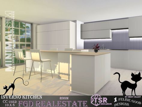 Sims 4 Kitchen, Sims 4 Tsr, Sims 4 Expansions, Sims4 Clothes, Sims 4 Cc Furniture, Minimalist Furniture, Cottage Living, Sims House, Minimalist Kitchen