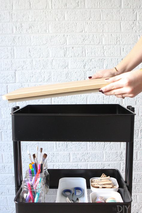 Styling a Rolling Cart in 3 Different Ways | The DIY Playbook Rolling Craft Cart, Ikea Raskog Cart, Raskog Cart, Ikea Cart, Cleaning Cart, Guest Room Essentials, Ikea Raskog, Rolling Desk, Rolling Table