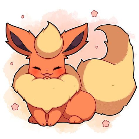 Pokemon Cute Art, Cute Pokemon Pfp, Cute Art Anime, Pokemon Friends, Flareon Pokemon, Pokemon Flareon, Pokemon Cute, Pokemon Cartoon, Eevee Cute