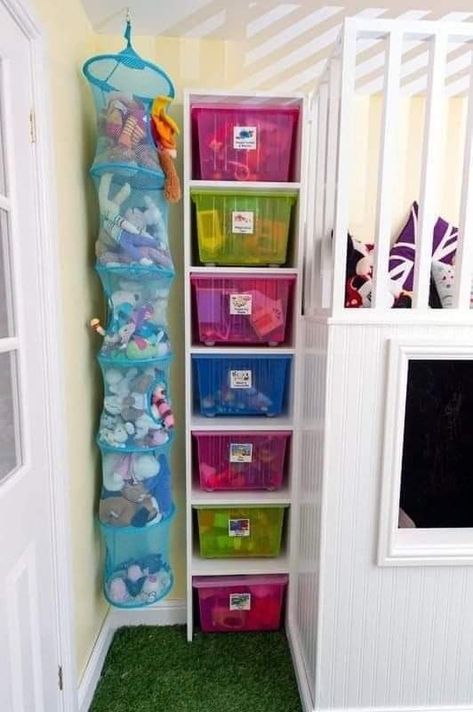 Barbie Toys Storage Ideas, Kids Storage Ideas For Toys, Toys Organization Ideas, Organization Nursery, Toys Organization, Toy Room Organization, Playroom Inspiration, Diy Toy Storage, Storage Idea