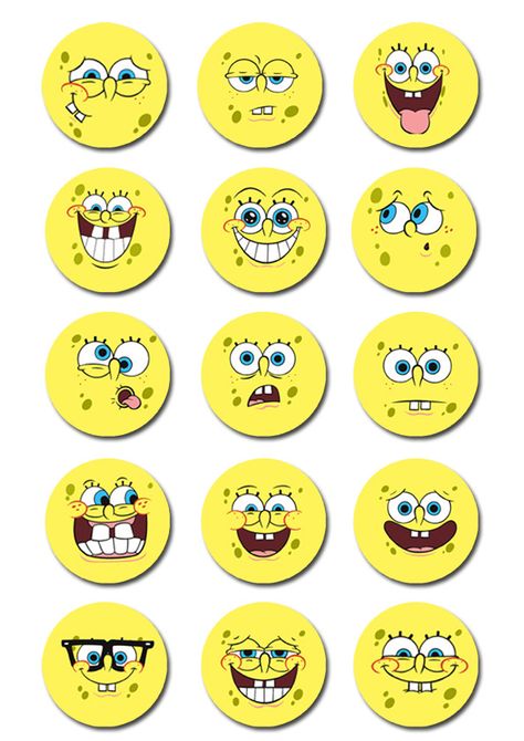 Spongebob Superhero, Spongebob Cupcakes Toppers, Sponge Bob Cupcakes, Rice Paper Cake, Spongebob Birthday Cake, Edible Cups, Spongebob Faces, Paw Patrol Birthday Theme, Edible Rice Paper