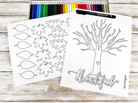 FREE Printable Thankful Tree and Leaves to Color - Creatively Beth Family Thankful Tree, Gratitude Tree Printable Free, Thanksgiving Tree Printable Free, Free Thankful Tree Printable, Thankful Tree Printable Free, Thankful Free Printable, Thankful Tree Printable, Tree Printable Free, Leaves Template Free Printable