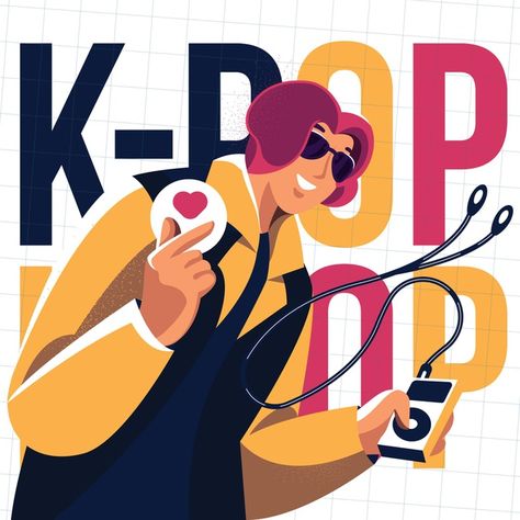 K Pop Illustration, Music Distribution, Music Culture, Korean Skincare Routine, Girls Illustration, Korean Pop, K Pop Music, Pop Music, Listening To Music