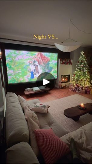 Projector Living Room Ideas, Projector In Living Room, Electric Screen, Her 86m2, Tv Lighting, Short Throw Projector, Last Friday Night, Cosy Living Room, So Many Questions