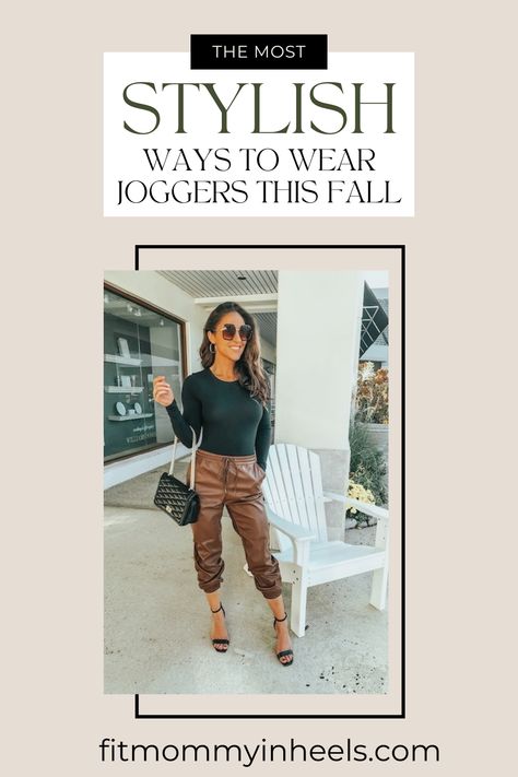 Joggers have become popular in recent years because they offer comfort and style. This post has tips and ideas if you want to wear joggers without looking sloppy. Unlike traditional sweatpants, joggers are designed to be more fashionable and put-together, making them a great choice for lounging at home and going out in public. How To Style Women’s Joggers, Jogger Pants Outfit Dressy, Joggers For Work, Mommy In Heels, How To Wear Joggers, Mommy Workout, Outfit Styling, Joggers Outfit, Capsule Outfits