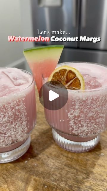 Jarrod Rickard on Instagram: "Here’s a perfect combination of flavours - the Watermelon Coconut Marg! This recipe serves 2

Recipe/ingredients 
in your shaker add
1 cup of chopped watermelon
60mls or 2oz Lime Juice
Muddle until smooth then add plenty of ice with
90mls or 3oz Coconut Tequila 
60mls or 2oz Cointreau 
60mls or 2oz Melon Juice 
Give it a really good shake & evenly divide into two glasses. Garnish with watermelon & dehydrated lime. Enjoy 

#cocktailrecipes #cocktailtime🍹 #cocktailsofinstagram #recipeshare #recipeoftheday #drinkstagram #watermelon #coconut #margarita" Watermelon Coconut Margarita, Coconut Tequila, 1 Cup, Coconut Margarita, Watermelon Margarita, Best Shakes, Coconut Water, Lime Juice, Recipe Of The Day