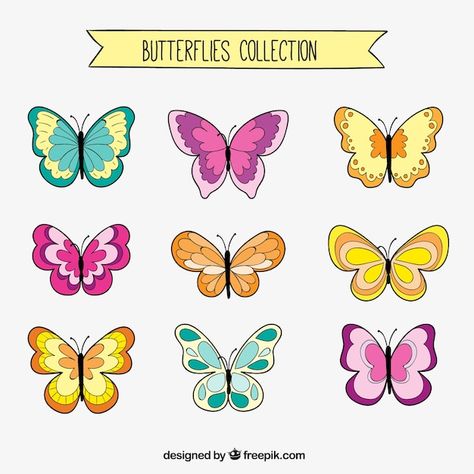 Simple Painted Butterfly, Butterfly Simple Painting, Butterfly Colors Ideas, Butterfly Art Simple, Simple Butterfly Drawing Outline, Butterfly Illustration Simple, Butterfly Drawing With Color, Butterfly Design Drawing, How To Draw A Butterfly