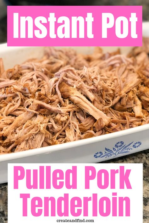 Instant Pot Bbq Pulled Pork, Instant Pot Pork Tenderloin Recipe, Pork Loin Pulled Pork, Pulled Pork Tenderloin, Instant Pot Pork Tenderloin, Instant Pot Pulled Pork, Bbq Pork Tenderloin, Pot Recipes Healthy, Pork Loin Recipes