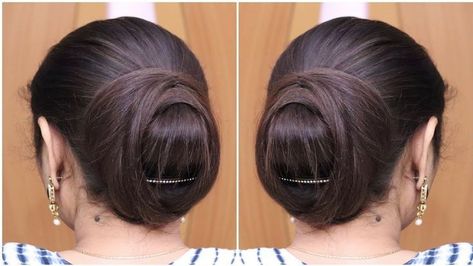 Long Hairstyles By Hair Pattern, Joda Hair Styles For Wedding, Party Wear Hairstyles Indian, Easy Hairstyles For Long Hair For Wedding, Long Hair Bun Styles, Hair Buns For Long Hair, Beautiful Bun Hairstyles, Pakistani Hairstyles, Elegant Messy Bun