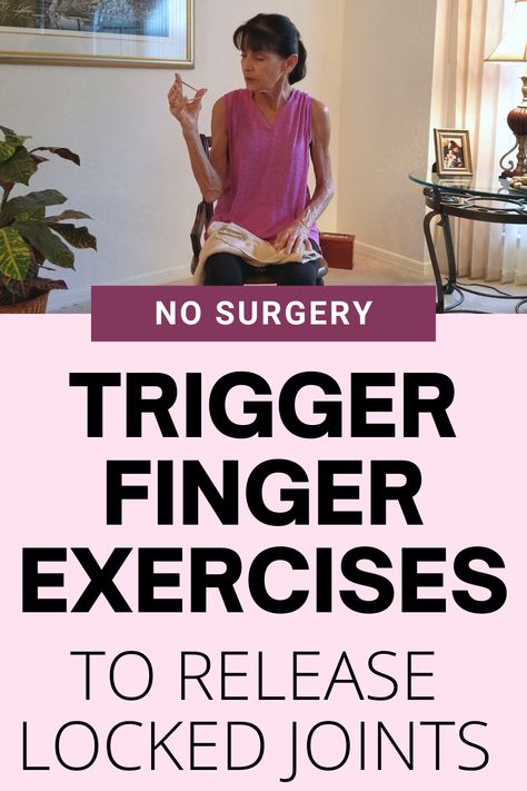 trigger finger exercises Exercises For Trigger Finger, Essential Oils For Trigger Finger, Trigger Finger Rings, Trigger Thumb Exercises, Trigger Finger Remedies, Thumb Pain Relief, Trigger Finger Exercises, Hand Therapy Exercises, Fitness With Cindy