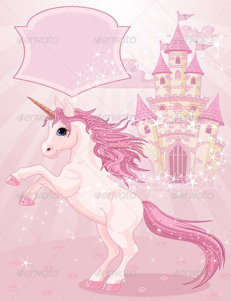 Fairy Tale Castle and Unicorn Unicorn Wall Mural, Fairy Tale Castle, Unicorn Illustration, Horse Illustration, Unicorn Wall, Unicorn Wallpaper, Custom Wall Murals, Love Fairy, Fairytale Fantasy