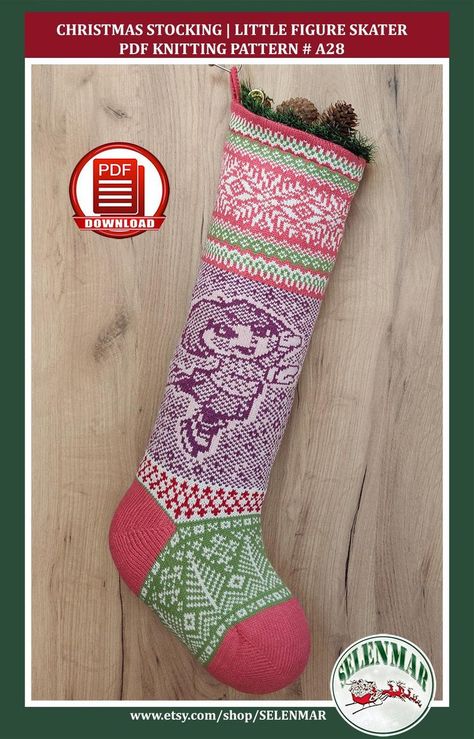 Knit Christmas Stocking Pattern, Stocking Knitting Pattern, Knitted Christmas Stocking Patterns, Santa Socks, Christmas Stocking Pattern, Knit Stockings, Stocking Pattern, Xmas Stockings, Pdf Knitting Pattern