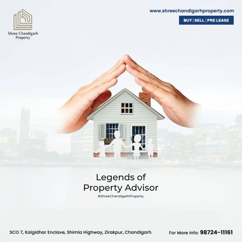 Legends of Property Advisor Shree Chandigarh Property For More Info: 98724-11161 SCO 7, Kalgidhar Enclave, Zirakpur Kalka Highway, Chandigarh www.shreechandigarhproperty.com #propertyadvisor #bestpropertyadvisorintricity #shreechandigarhproperty #property #investment #realestate #residential #ResidentialPlots Real Estate Investing Quotes, Space Art Gallery, Hotel Ads, Eid Photos, Property Ad, Banner Design Layout, Real Estate Advertising, Real Estate Marketing Design, Real Estates Design