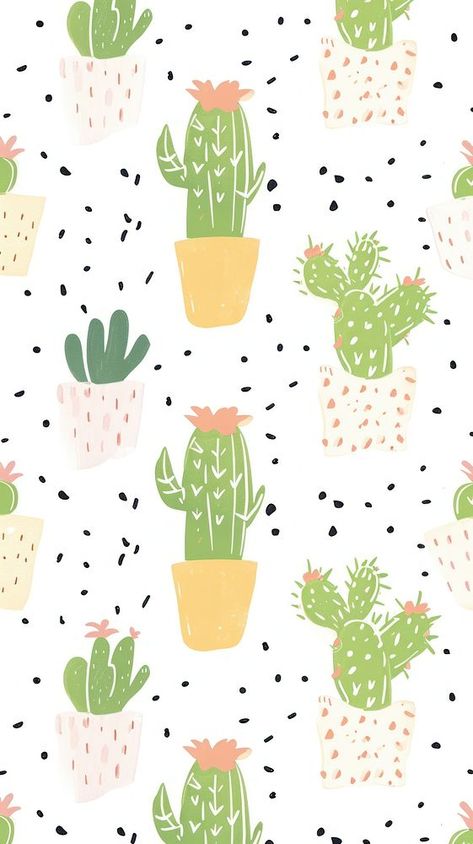 Iphone Wallpaper Pastel, Wallpaper Animation, Cute Wallpaper Iphone, Iphone Wallpaper Cute, Cactus Wallpaper, Wallpapers Cute, Cactus Illustration, Cute Cactus, Wallpaper Iphone Wallpaper