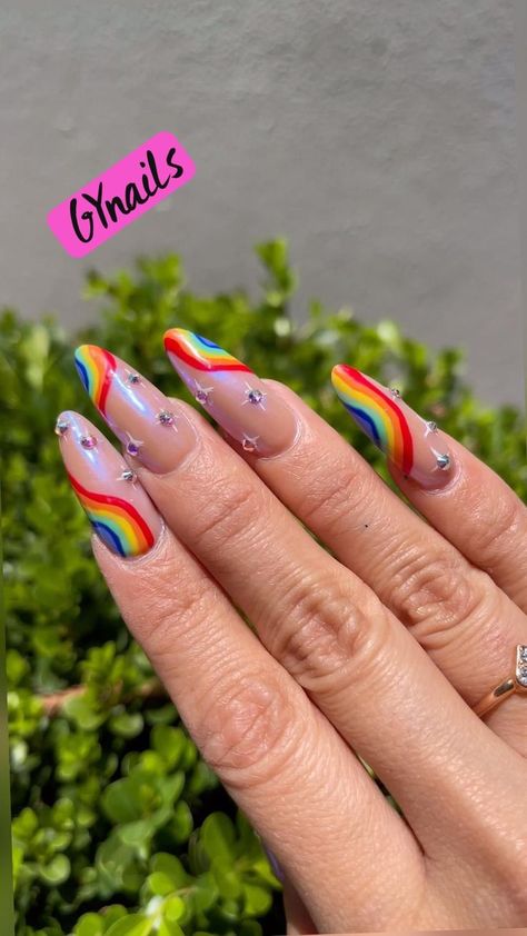 Summer Nail Art Designs, Rainbow Nails Design, Art Designs Ideas, Summer Nail Art, Rainbow Nails, Dream Nails, Fire Nails, Funky Nails, Pretty Acrylic Nails