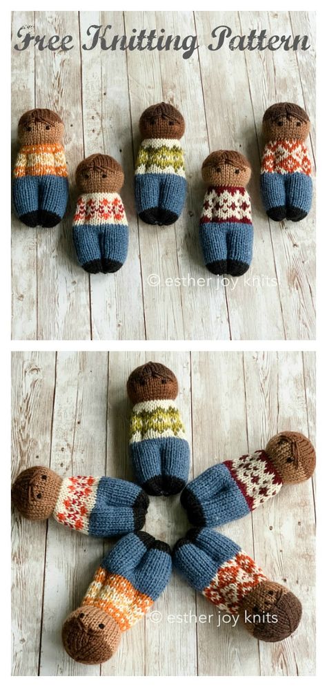 Fairisle Friends Comfort Dolls Free Knitting Pattern #freeknittingpattern  #knittingdoll  #easyknittingpatterns  #knittingforkids Comfort Dolls, Lidia Crochet Tricot, Knitting Dolls Free Patterns, Knitted Dolls Free, Knitted Doll Patterns, Drops Baby, Knitted Items, Easy Knitting Projects, Knitting Patterns Toys