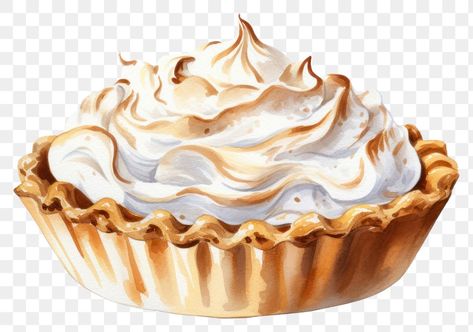 Coconut Meringue Pie, Whipped Cream Pie, Pie Drawing, Cupcake Cream, Pies Art, Coconut Cream Pie, Meringue Pie, Chocolate Pies, Aesthetic Things