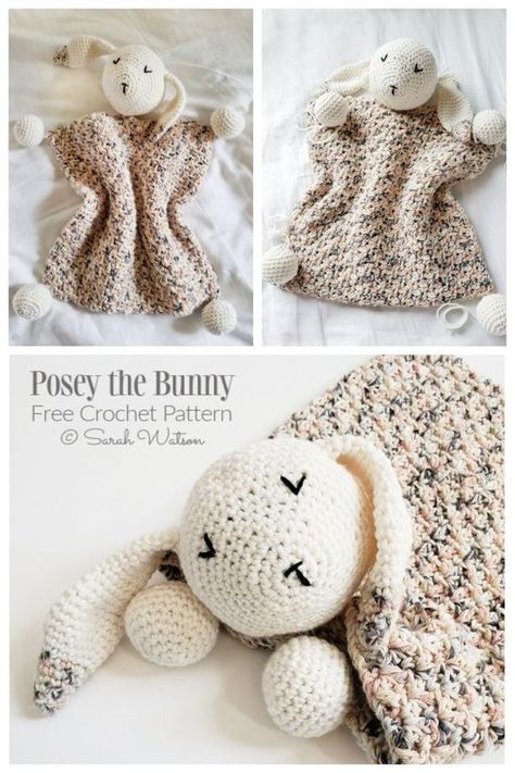 Posey the Bunny Lovey Free Crochet Patterns Diy Crochet Lovey Free Pattern, Crochet Lovey Bernat Blanket Yarn, Crotchet Baby Loveys, Loveys Crochet Free, Free Crochet Pattern Lovey, Crochet Baby Lovey Free Pattern Easy, Free Baby Lovey Crochet Patterns, Crochet Lovies Free Patterns, Crochet Snuggie Pattern Free