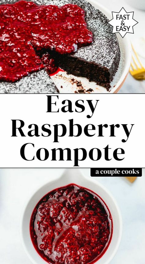 Raspberry Compote Recipe, Fusion Desserts, Raspberry Sauce Recipe, Sour Cream Pancakes, Yogurt Oatmeal, Raspberry Compote, Fruit Sauces, Easy Strawberry Jam, Dream Bakery