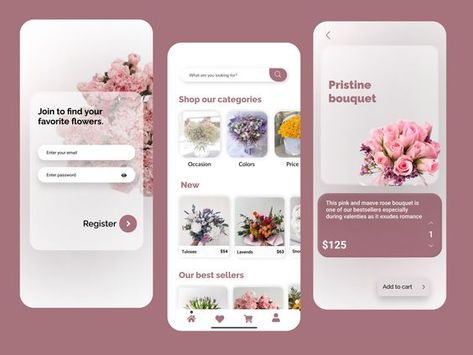 Floral Website, Florist Website, App Design Trends, Plant App, Interactive Web Design, Website Design Inspiration Layout, Flower Shop Design, App Design Layout, Flower App