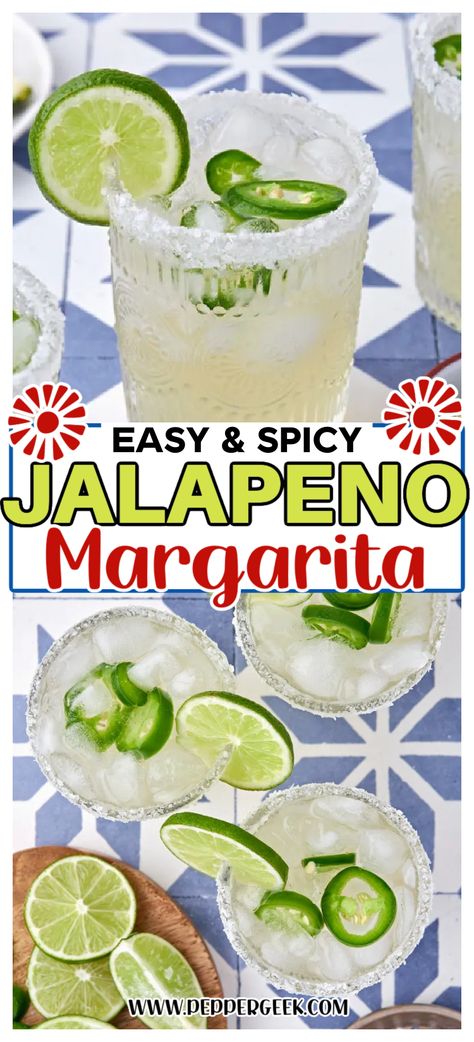 Refresh your summer with a spicy margarita! This classic cocktail is the perfect drink for any BBQ or potluck. Enjoy a refreshing margarita made with lime juice, tequila, and just the right amount of spice. It's an ideal summer cocktail that will surely help you beat the heat. Make sure to try this delicious summer drink - cheers! Spicy Margarita Recipe, Cocktail Original, Spicy Drinks, Spicy Cocktail, Jalapeno Margarita, Spicy Margarita, Skincare Order, Cocktail Drinks Recipes, Margarita Recipes