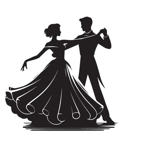 silueta de un salón de baile Pareja bailando Waltz Silhouette, Ballroom Dance Drawing, Ballroom Silhouette, Couple Dancing Drawing, Dancing Couple Silhouette, Dancing Drawing, Night To Shine, Cartoon Drawings Of Animals, Couple Silhouette