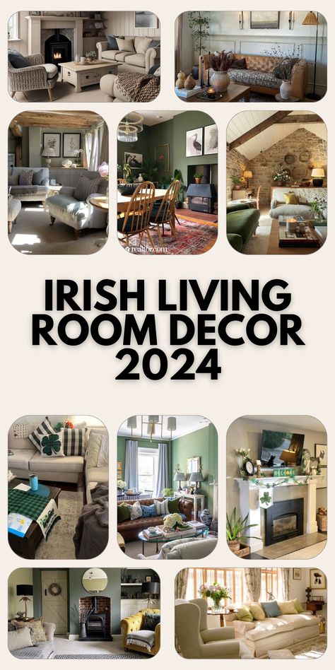 2024 Irish Living Room Decor: Modern Ideas, Cottage Charm, and Timeless Elegance in Your American Home Irish Living Room, Irish Cottage Decor, Timeless Cottage, Irish Decor, English Decor, Modern Ideas, Sleek Furniture, Cottage Charm, Decor 2024