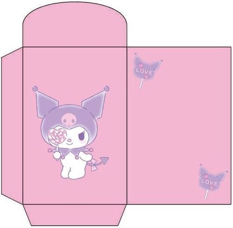 Kuromi Envelope Template, Kuromi Envelope Printable, Sanrio Envelope Template, Kpop Packaging Template, Photocard Packaging Template, Tomogatchi Template, Kawaii Envelope Printable, Kuromi Envelope, Sanrio Envelope