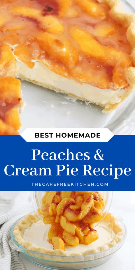 Peaches And Cream Pie, Peaches Cream Cheese, Peach Filling, Butter Pie Crust, Fresh Peach Recipes, Fresh Peach Pie, All Butter Pie Crust, Peach Pie Recipes, Peach Pie Filling