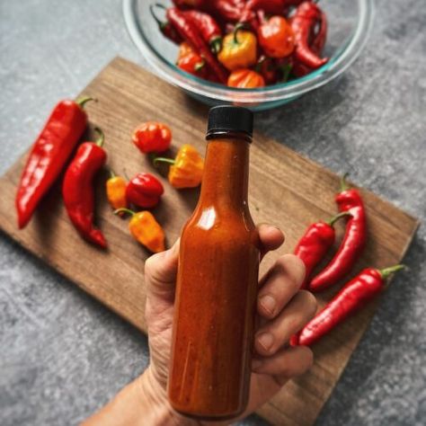 Homemade Fermented Hot Sauce - The Homesteading RD Hot Sauce Recipe Homemade, Fermented Eggs, Fermented Hot Sauce Recipe, Fermented Hot Sauce, Hot Sauce Recipe, Fermented Honey, Fermenting Weights, Fermentation Crock, Raw Apple Cider Vinegar