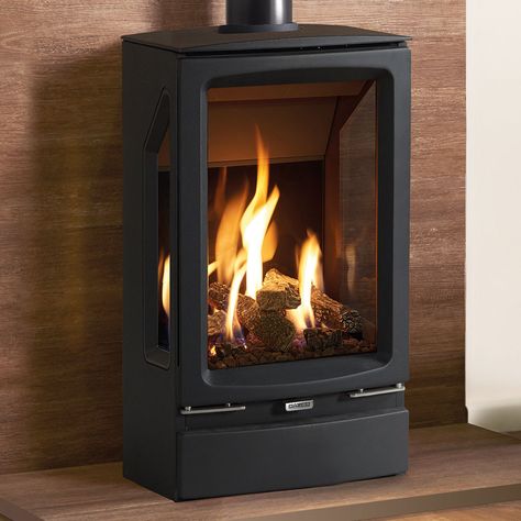 Vogue Midi T Gas Stoves - Gazco Small Gas Fireplace, Gas Stove Fireplace, Gas Log Burner, Small Wood Burning Stove, Modern Stoves, Stove Range, Propane Fireplace, Freestanding Stove, Elegant Styling