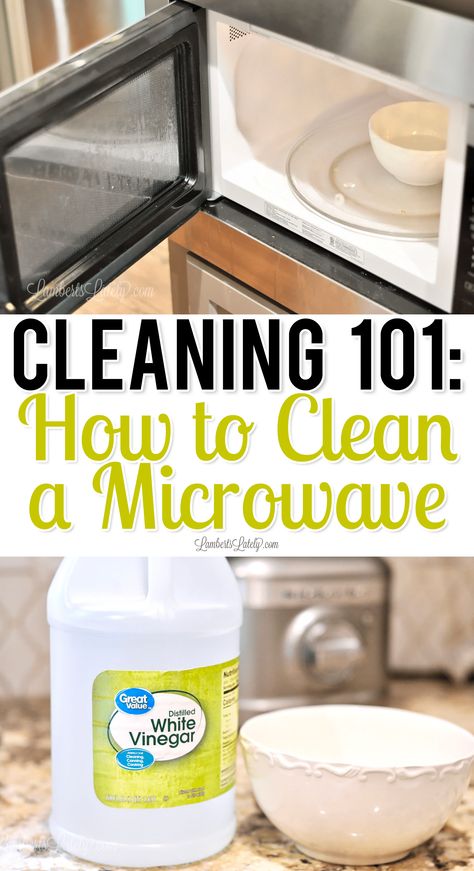 This posts shows how to clean a microwave the easy way - simply use vinegar and water! Clean Microwave Vinegar, Clean A Microwave, Microwave Cleaning Hack, Easy Microwave Cleaning, Microwave Hacks, White Vinegar Cleaning, Clean Microwave, Vinegar Cleaning, Vinegar And Water