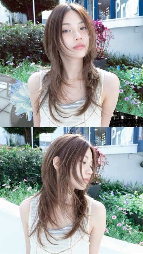 2016 Haircut Japan, Tota Haircuts, Asian Woman Hairstyles, Wold Cute Hair, Hush Haircut With Bangs, Layered Hair No Bangs, Japanese Wolf Haircut, Japanese Layered Haircut, Japanese Side Bangs