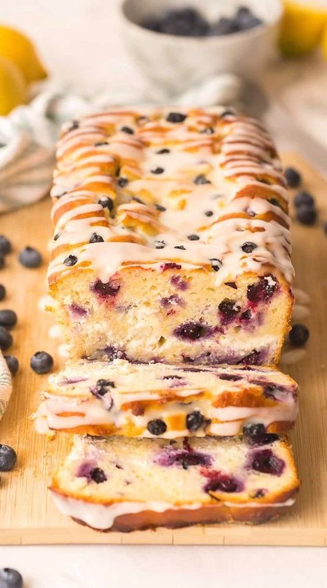 Blueberry Lemon Bread, Lemon Bread Recipes, Cream Cheese Swirl, Quick Bread Recipe, Lemon Blueberry Bread, Lemon Bread, Blueberry Bread, Blueberry Recipes, India Food