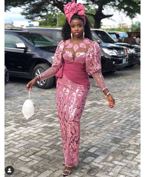 50 Beautiful And Trendy Lace Gown Styles (Updated) | ThriveNaija Robe Dote, Owambe Styles, Asoebi Lace, Lace Styles For Wedding, Nigerian Lace Dress, Aso Ebi Lace Styles, Black Lace Gown, Nigerian Lace Styles Dress, Nigerian Lace Styles