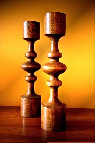 Scandi Teak Wood Turning Ideas, Wood Candlesticks, Geometric Candle, Candle Designs, Modern Candle, Wood Turning Lathe, Lathe Projects, Modern Candles, Wood Candle